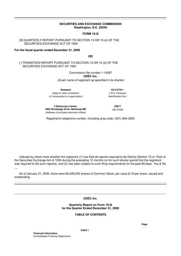 Miniature Centrus Energy 10-Q Rapport trimestriel  
