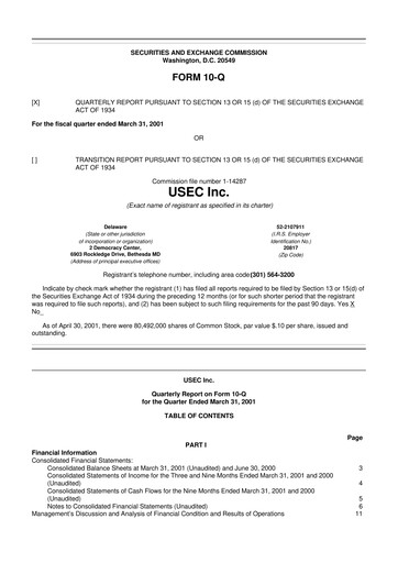 Miniature Centrus Energy 10-Q Rapport trimestriel  