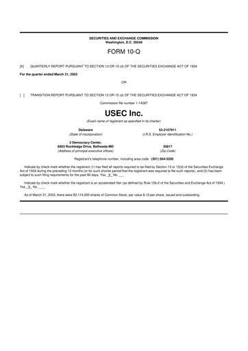 Miniature Centrus Energy 10-Q Rapport trimestriel  