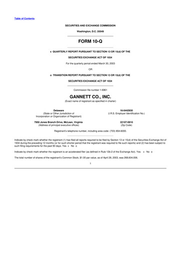 Thumbnail Tegna 10-Q Quarterly Report FY 