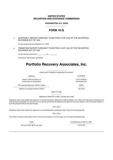 Thumbnail PRA Group
 10-Q Quarterly Report FY 