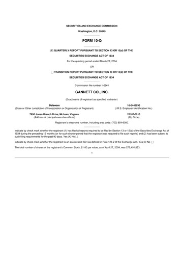 Thumbnail Tegna 10-Q Quarterly Report FY 