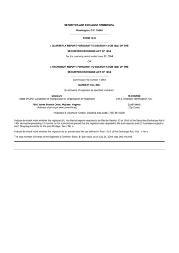 Thumbnail Tegna 10-Q Quarterly Report FY 