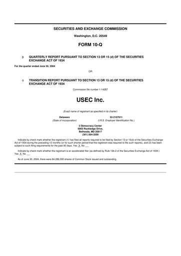 Miniature Centrus Energy 10-Q Rapport trimestriel  