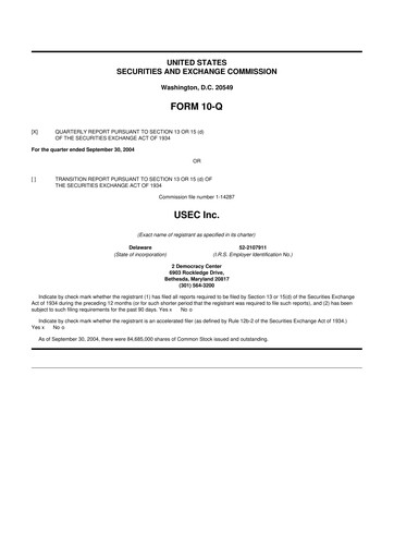 Miniature Centrus Energy 10-Q Rapport trimestriel  