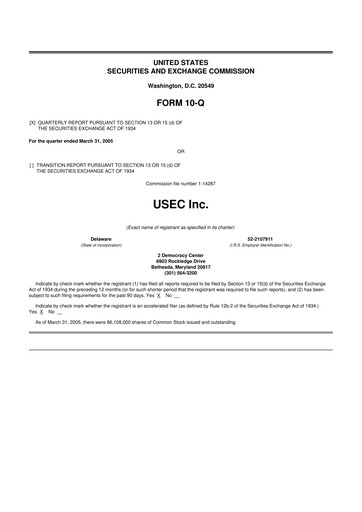 Miniature Centrus Energy 10-Q Rapport trimestriel  