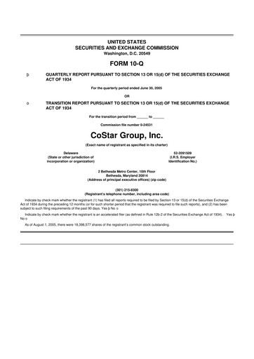 Thumbnail CoStar Group 10-Q Quarterly Report FY 