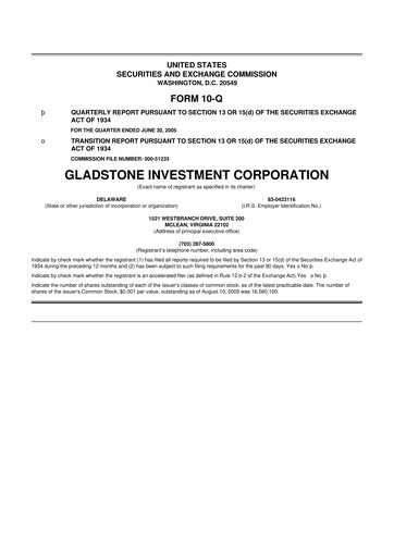 Thumbnail Gladstone Investment 10-Q Quarterly Report FY 