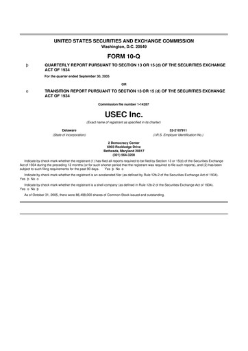 Miniature Centrus Energy 10-Q Rapport trimestriel  