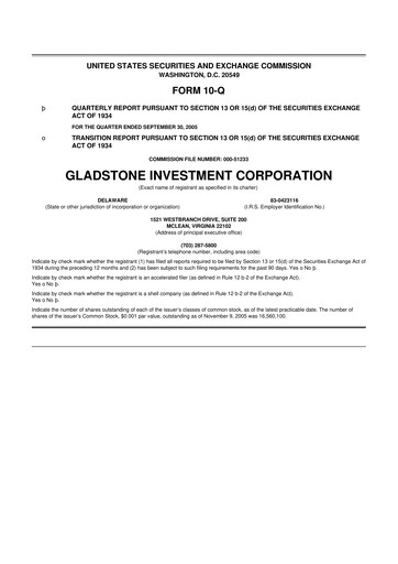 Thumbnail Gladstone Investment 10-Q Quarterly Report FY 