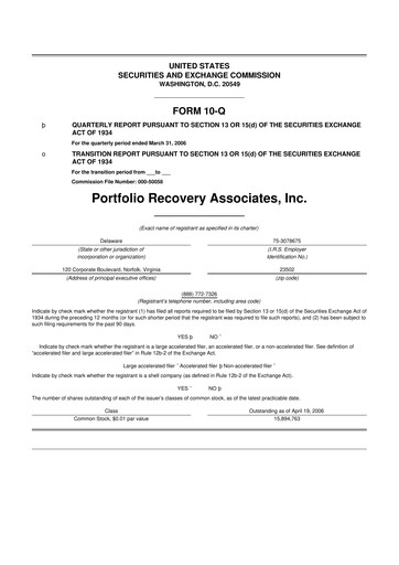 Thumbnail PRA Group
 10-Q Quarterly Report FY 