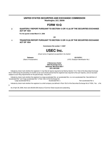 Miniature Centrus Energy 10-Q Rapport trimestriel  