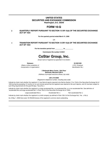 Thumbnail CoStar Group 10-Q Quarterly Report FY 