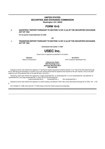 Miniature Centrus Energy 10-Q Rapport trimestriel  