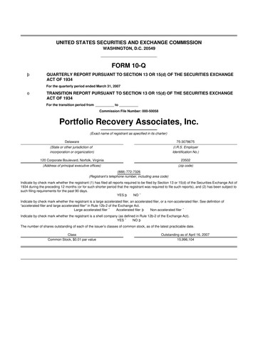 Thumbnail PRA Group
 10-Q Quarterly Report FY 