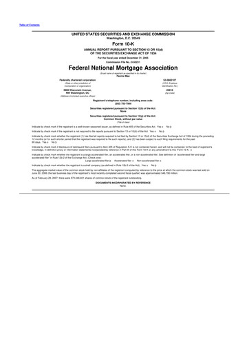 Miniature Fannie Mae
 10-K Rapport annuel 