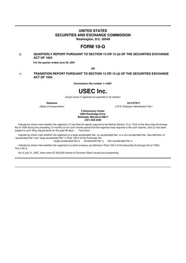 Miniature Centrus Energy 10-Q Rapport trimestriel  