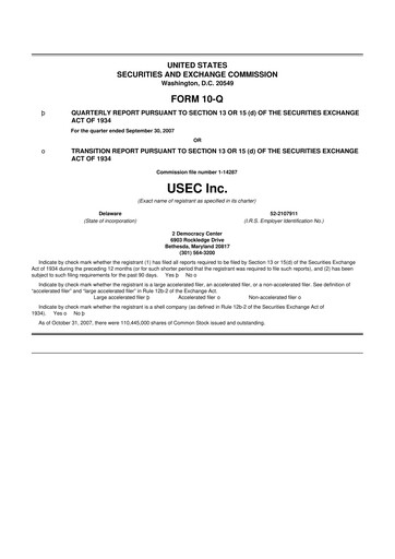Miniature Centrus Energy 10-Q Rapport trimestriel  