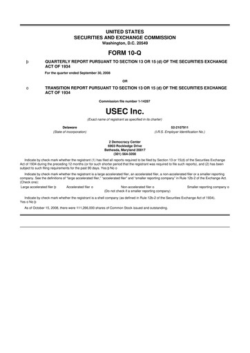 Miniature Centrus Energy 10-Q Rapport trimestriel  