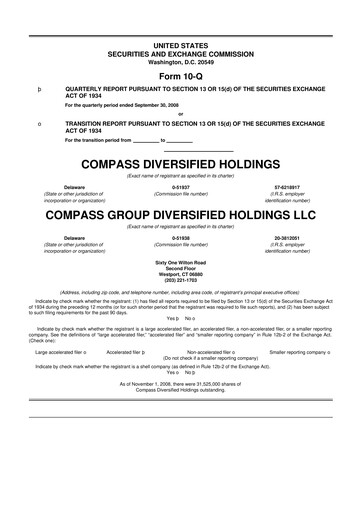 Thumbnail Compass Diversified Holdings 10-Q Quarterly Report FY 