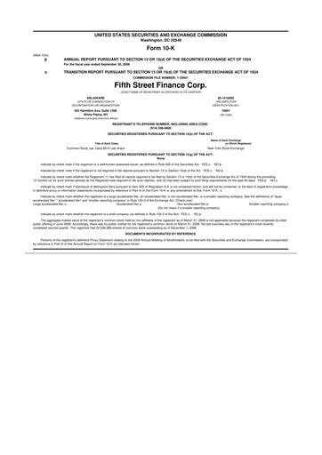 Miniature Oaktree Specialty Lending Corporation 10-K Rapport annuel 