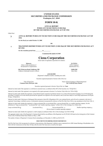 Thumbnail Ciena 10-K Annual Report 