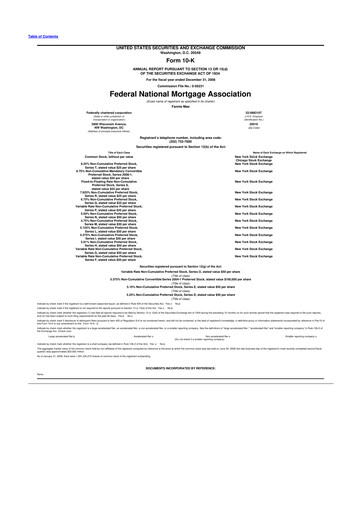 Miniature Fannie Mae
 10-K Rapport annuel 