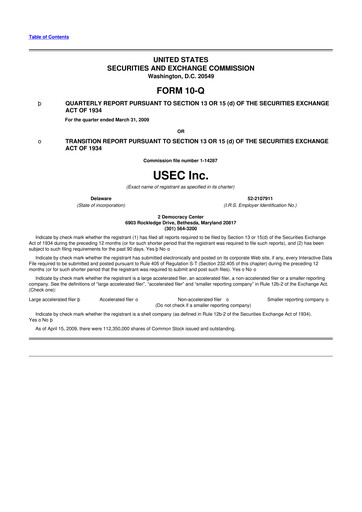 Miniature Centrus Energy 10-Q Rapport trimestriel  