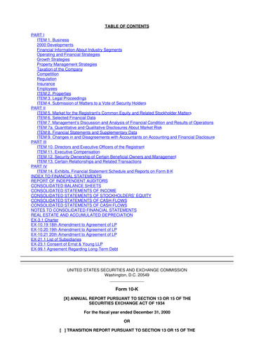 Thumbnail Aimco 10-K Annual Report 2000