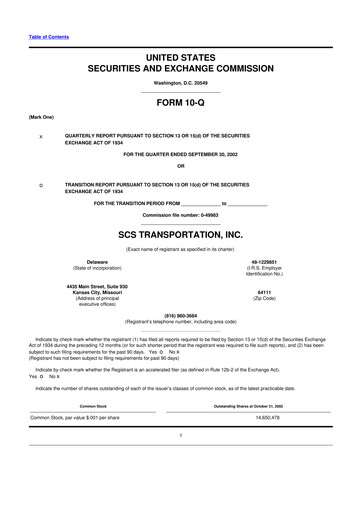 Thumbnail Saia
 10-Q Quarterly Report FY 