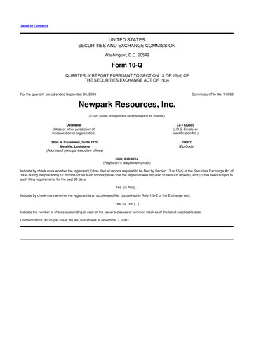 Thumbnail NPK International 10-Q Quarterly Report FY 