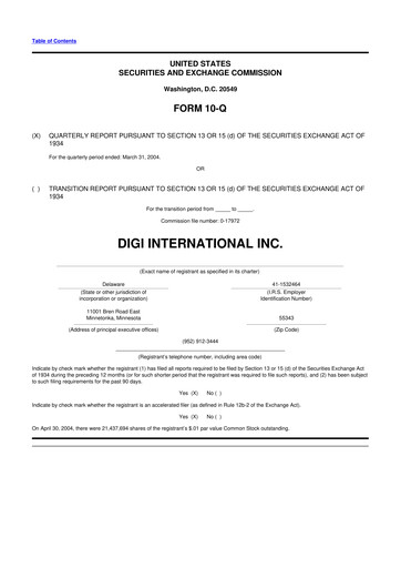 Thumbnail Digi International
 10-Q Quarterly Report FY 