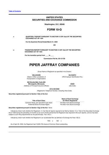 Thumbnail Piper Sandler
 10-Q Quarterly Report FY 