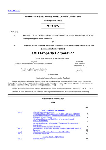 Thumbnail Prologis 10-Q Quarterly Report FY 