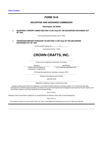 Thumbnail Crown Crafts 10-Q Quarterly Report FY 