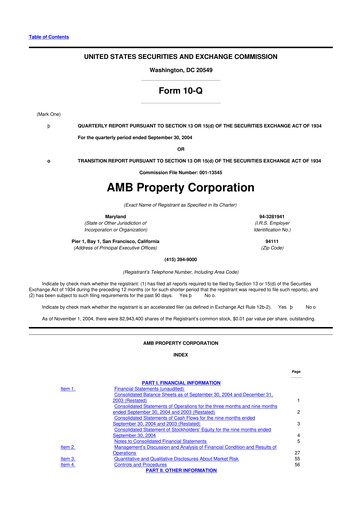 Thumbnail Prologis 10-Q Quarterly Report FY 