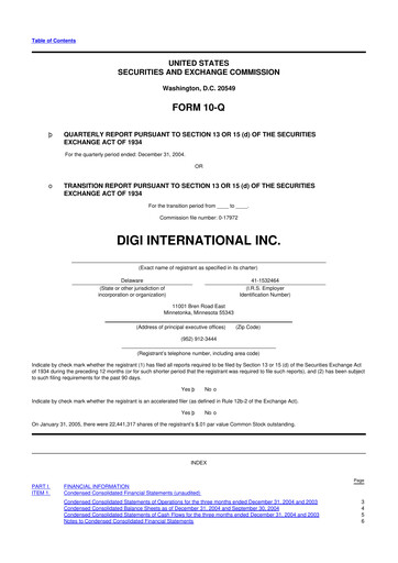 Thumbnail Digi International
 10-Q Quarterly Report FY 