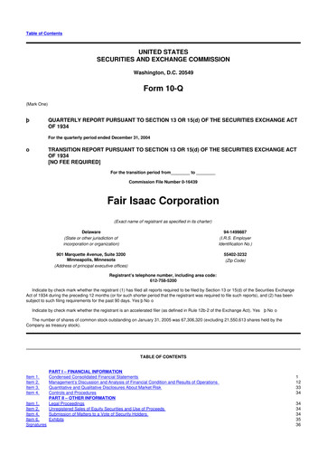Thumbnail Fair Isaac (FICO) 10-Q Quarterly Report FY 