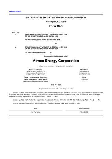 Thumbnail Atmos Energy 10-Q Quarterly Report FY 