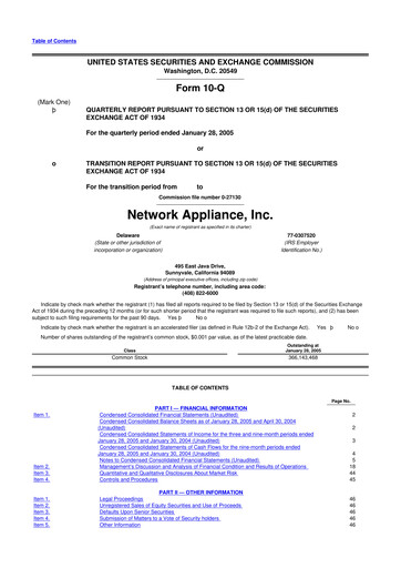 Thumbnail NetApp
 10-Q Quarterly Report FY 
