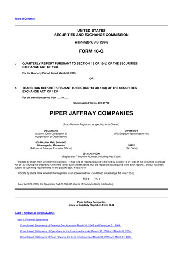 Thumbnail Piper Sandler
 10-Q Quarterly Report FY 