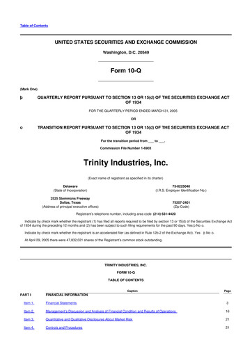 Vorschaubild Trinity Industries
 10-Q Quartalsbericht  