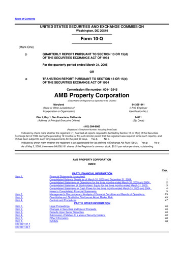 Thumbnail Prologis 10-Q Quarterly Report FY 