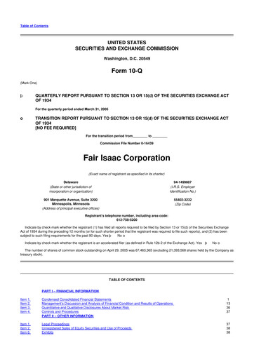 Thumbnail Fair Isaac (FICO) 10-Q Quarterly Report FY 