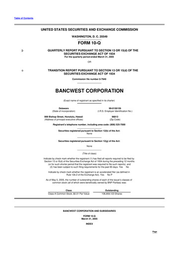Thumbnail First Hawaiian Bank
 10-Q Quarterly Report FY 