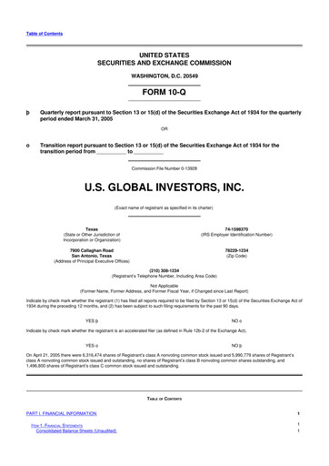 Thumbnail U.S. Global Investors 10-Q Quarterly Report FY 