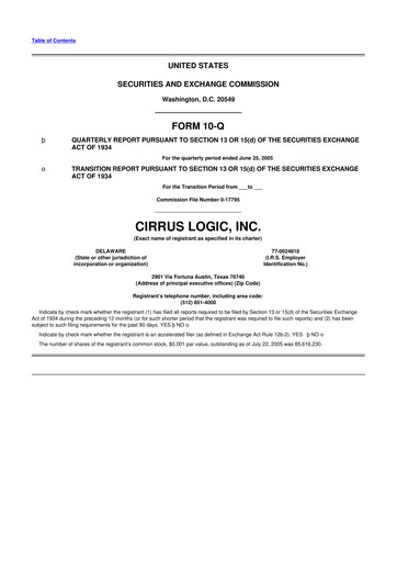 Thumbnail Cirrus Logic
 10-Q Quarterly Report FY 