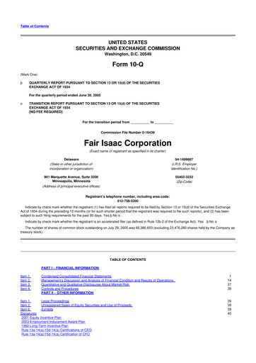 Thumbnail Fair Isaac (FICO) 10-Q Quarterly Report FY 