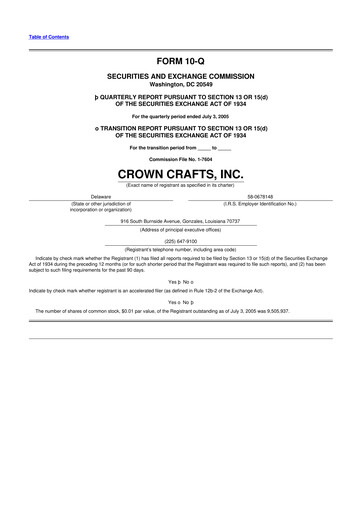 Thumbnail Crown Crafts 10-Q Quarterly Report FY 