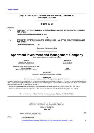 Thumbnail Aimco 10-Q Quarterly Report FY 